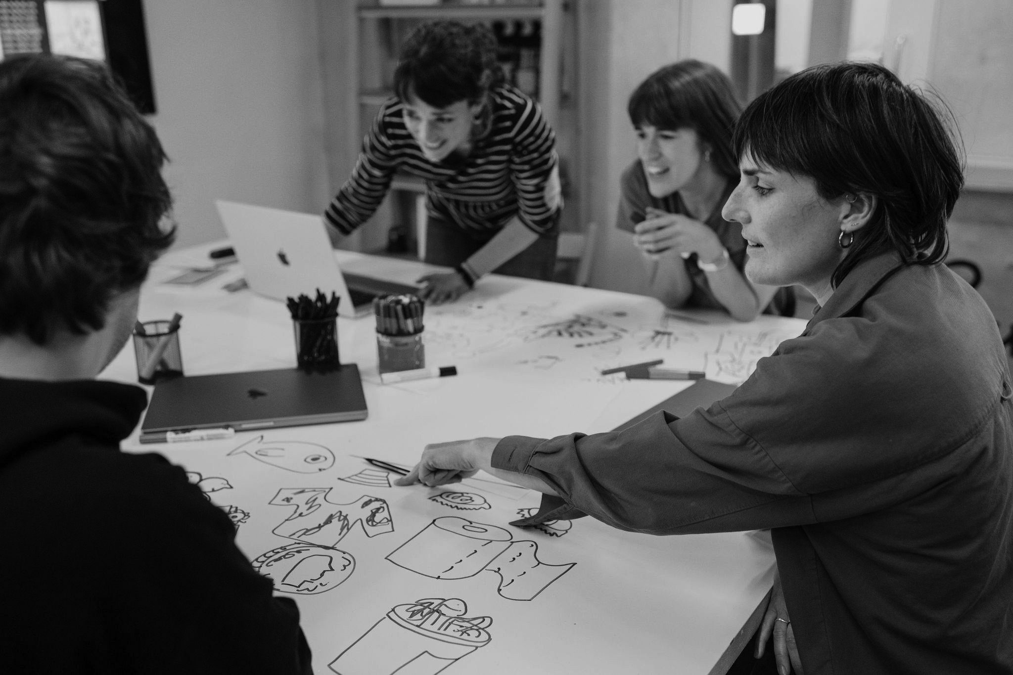Group of creatives working together